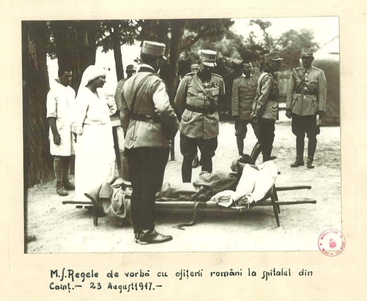Moldova regele Ferdinand în vizită la spital 1917